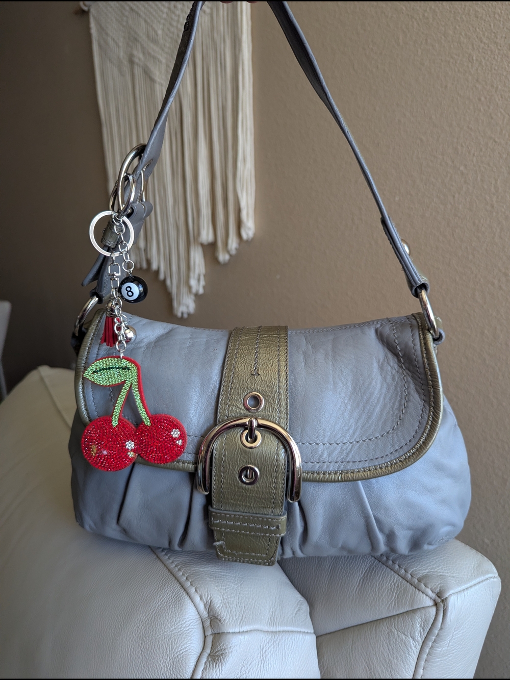 vintage Coach Soho Pleated Leather Flap Bag